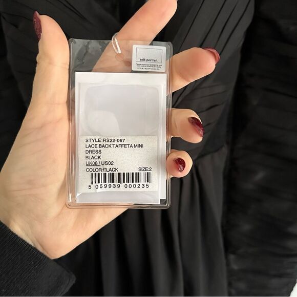 Self Portrait Black Taffeta Mini Dress - Picture 9 of 10